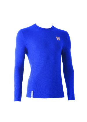 RIDAY - T-Shirt manica lunga intimo uomo lana leggera girocollo Wooltech RDY - Blu