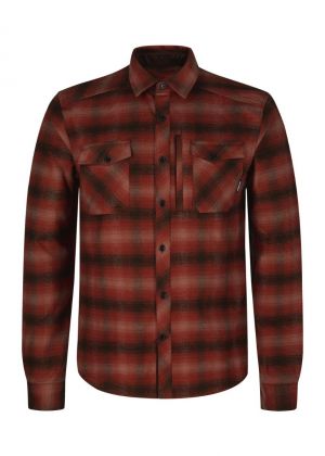 MONTURA - Camicia uomo a scacchi manica lunga in cotone Duke - Tobacco